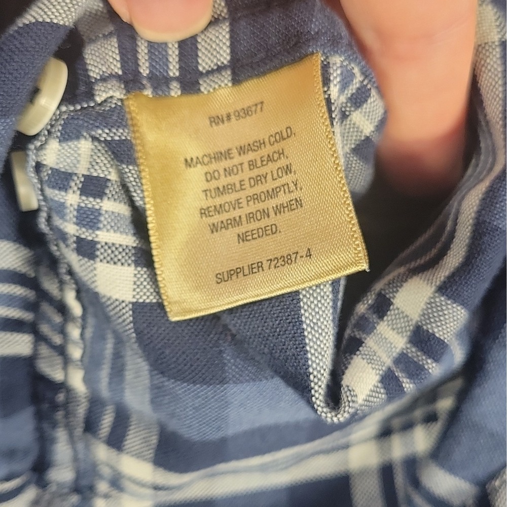 The Foundry Supply Co. Men's Big & Tall LT Plaid Woven Button-Down Shirt Blue - Picture 8 of 11